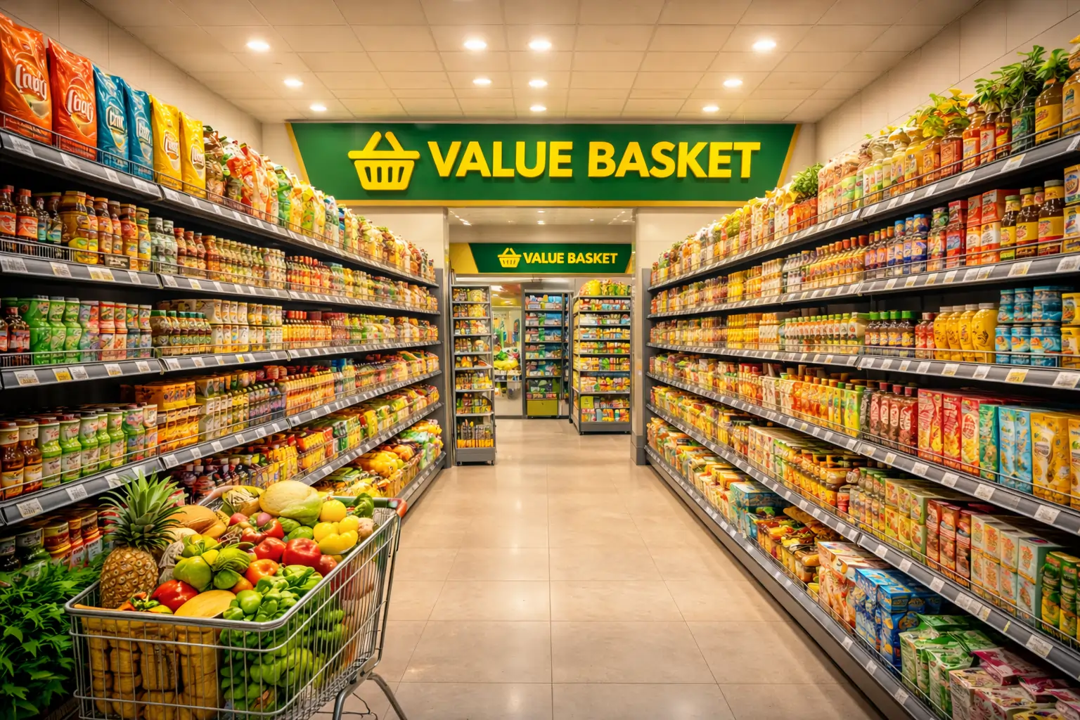 Retail aisle and products